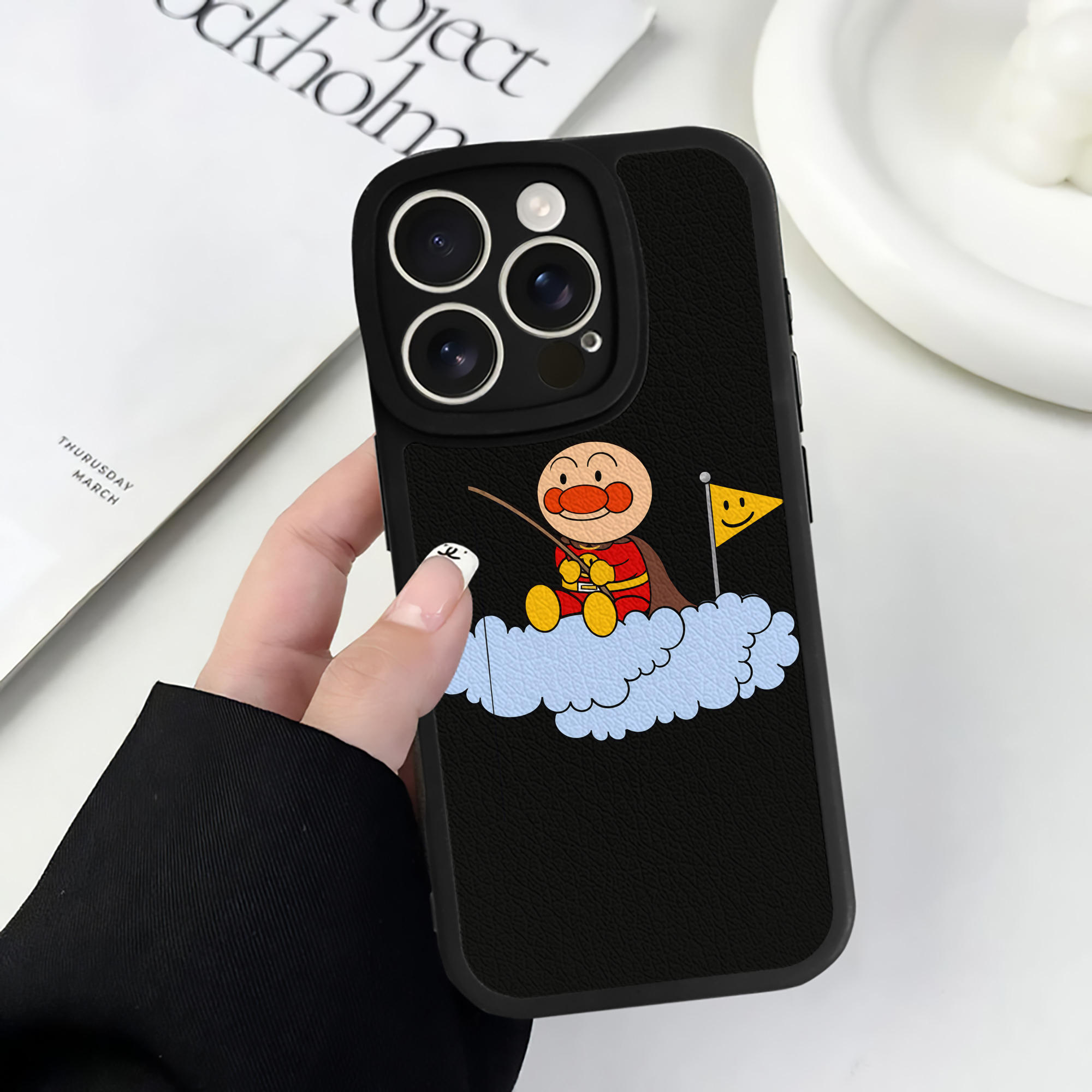 （画像用） アンパンマン Anpanman 【iPhone 16シリーズ対応】シリコンスマホケース（レザー調） 材質：シリコン